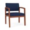 Lesro Lenox Wood Wide Guest Chair Wood Frame, Cherry, MD Ink Upholstery LW1201 - alternate 1